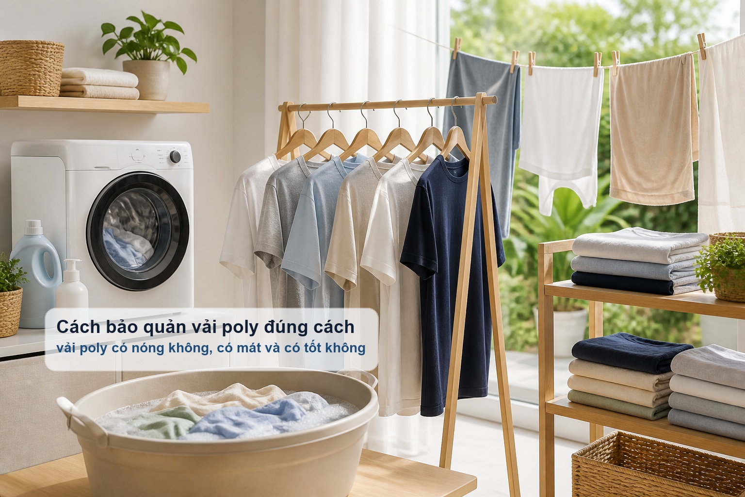 Cách bảo quản quần áo vải poly