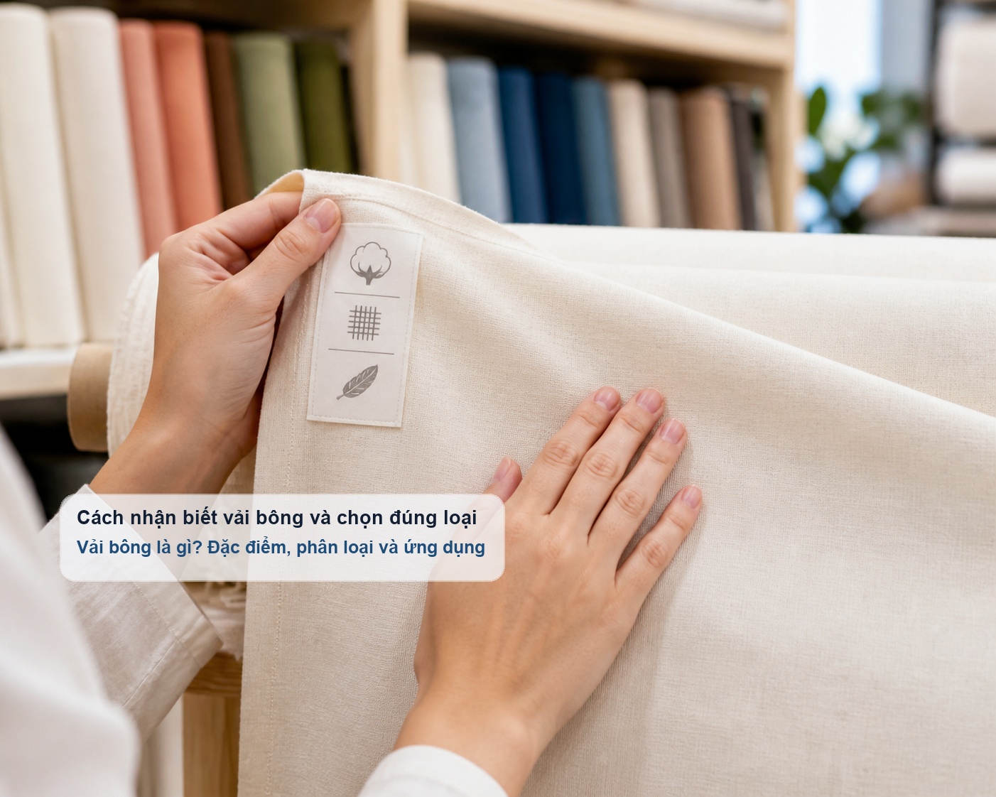 Kiểm tra nhãn và chất lượng vải bông trước khi mua