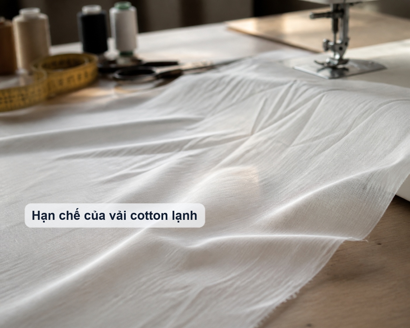 Hạn chế của vải cotton lạnh khi quá mỏng hoặc dễ nhăn