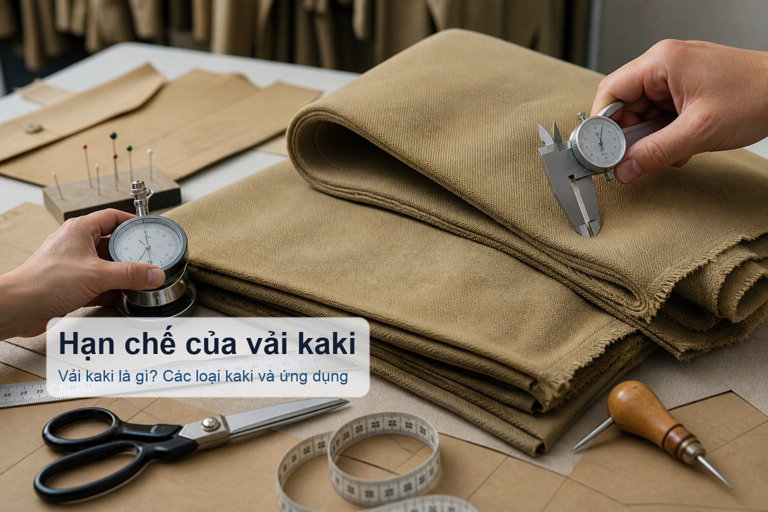 Hạn chế của vải kaki khi quá dày hoặc ít co giãn