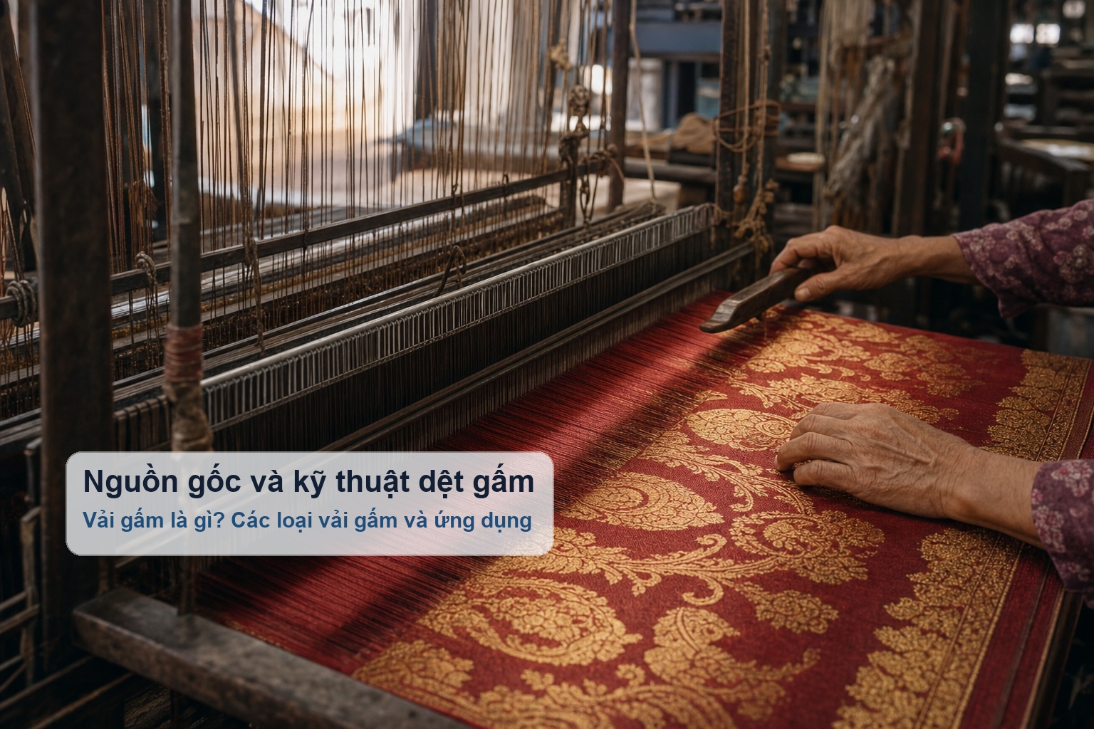 Mô phỏng kỹ thuật dệt tạo hoa văn của vải gấm
