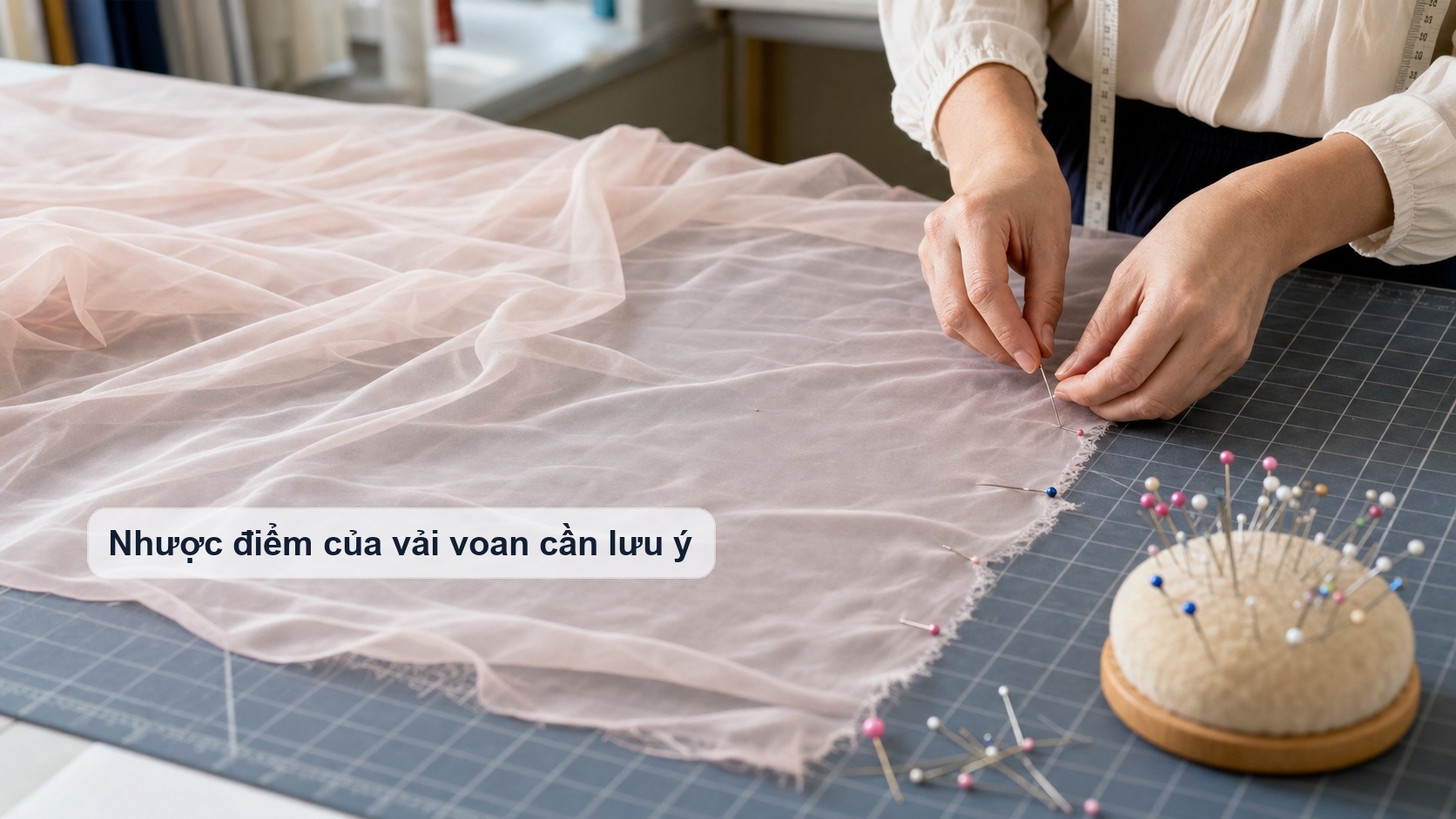 Nhược điểm của vải voan khi cắt may và sử dụng