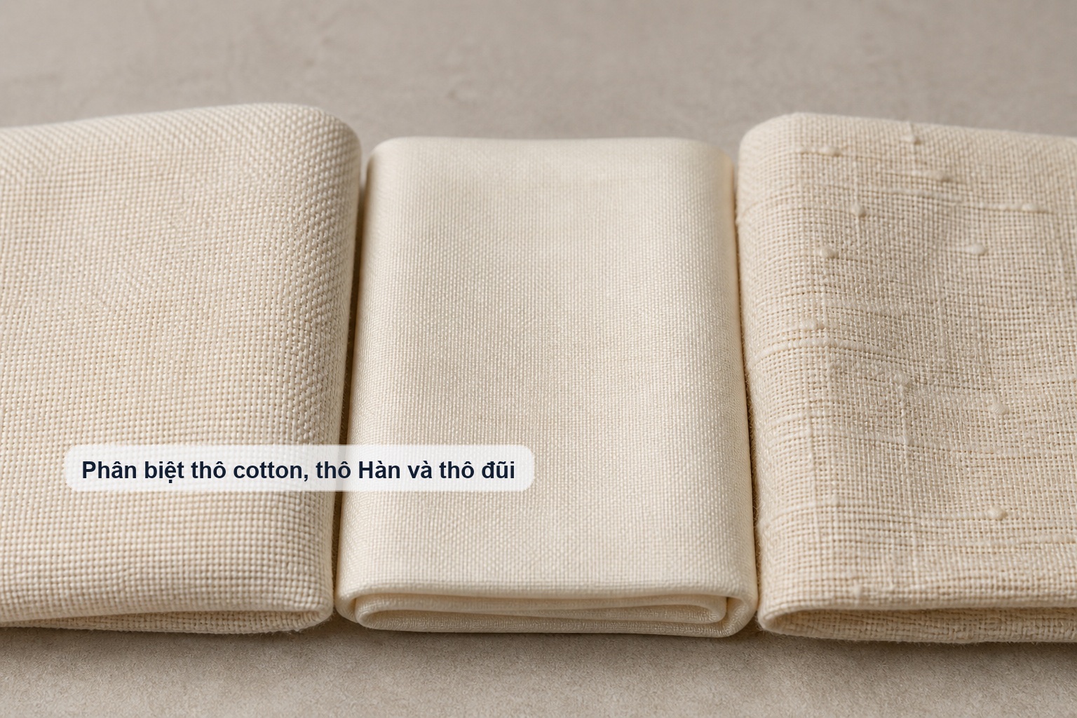 Cách phân biệt thô cotton, thô Hàn và thô đũi