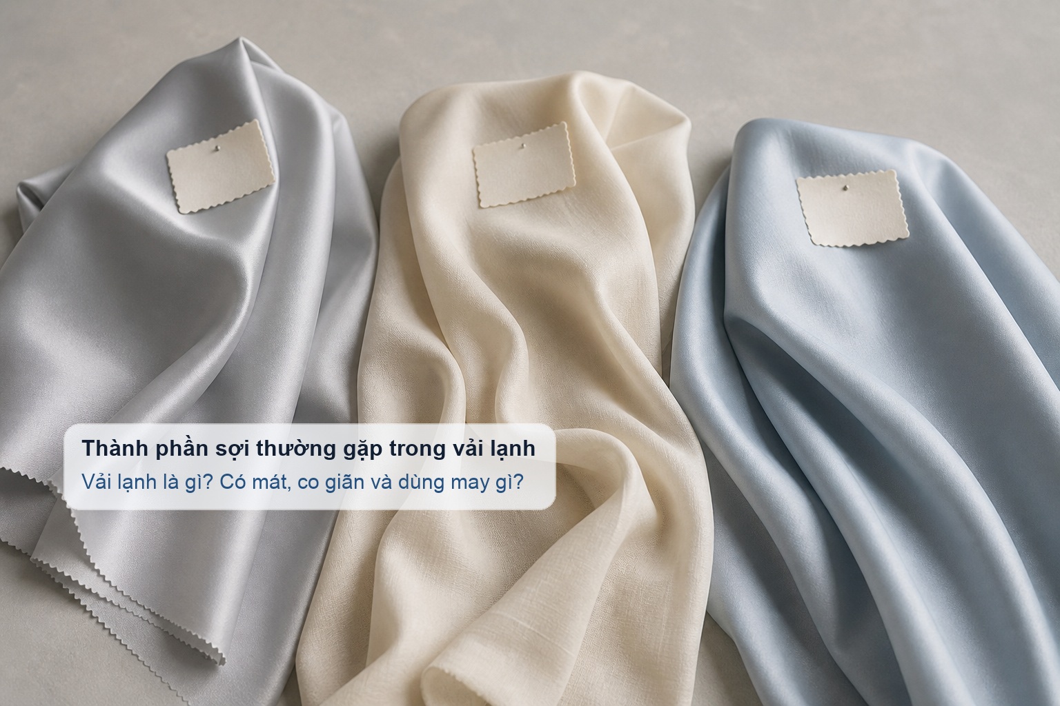 Các mẫu vải lạnh với thành phần polyester, rayon và modal