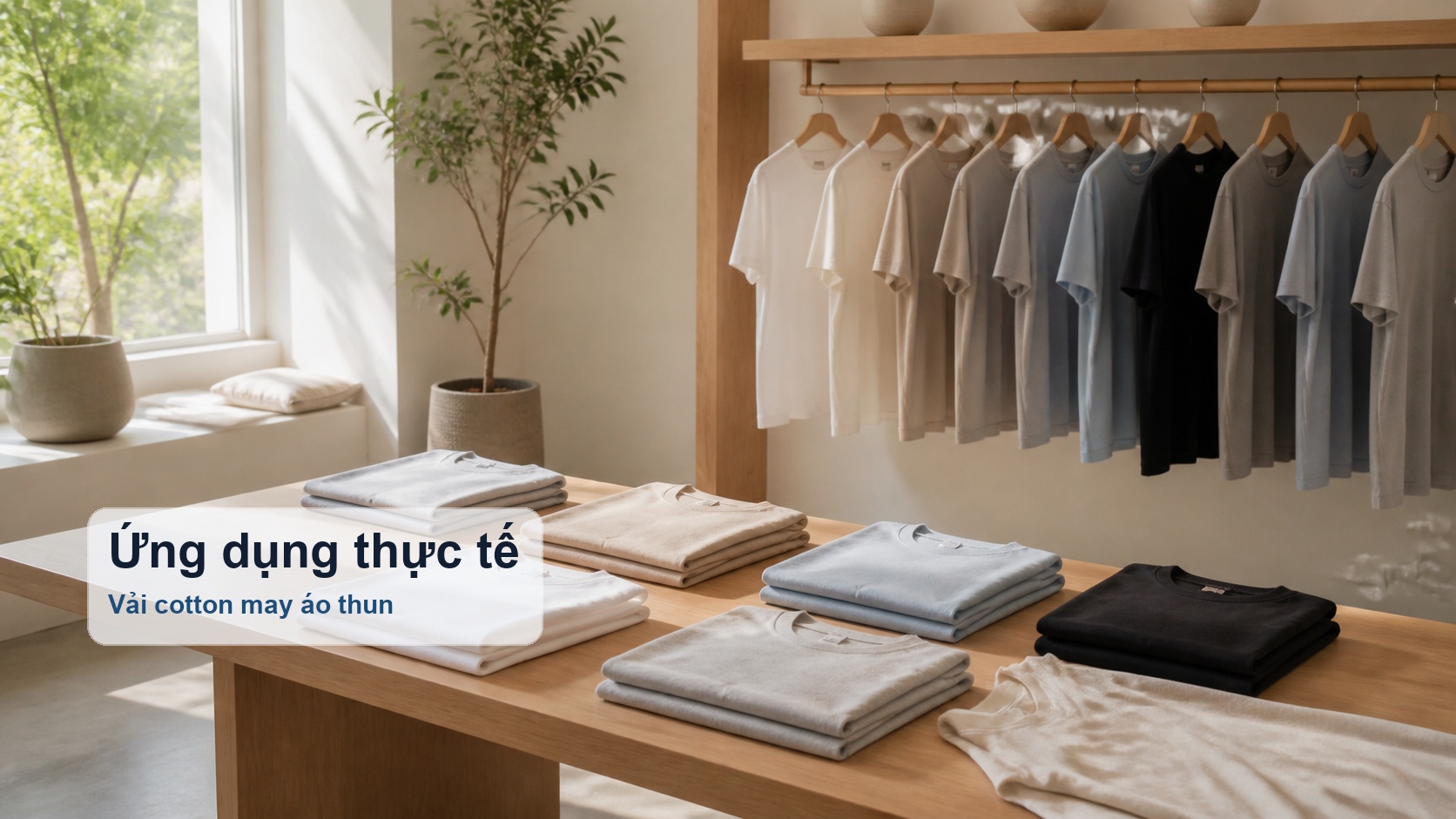 Ứng dụng của vai-cotton-may-ao-thun