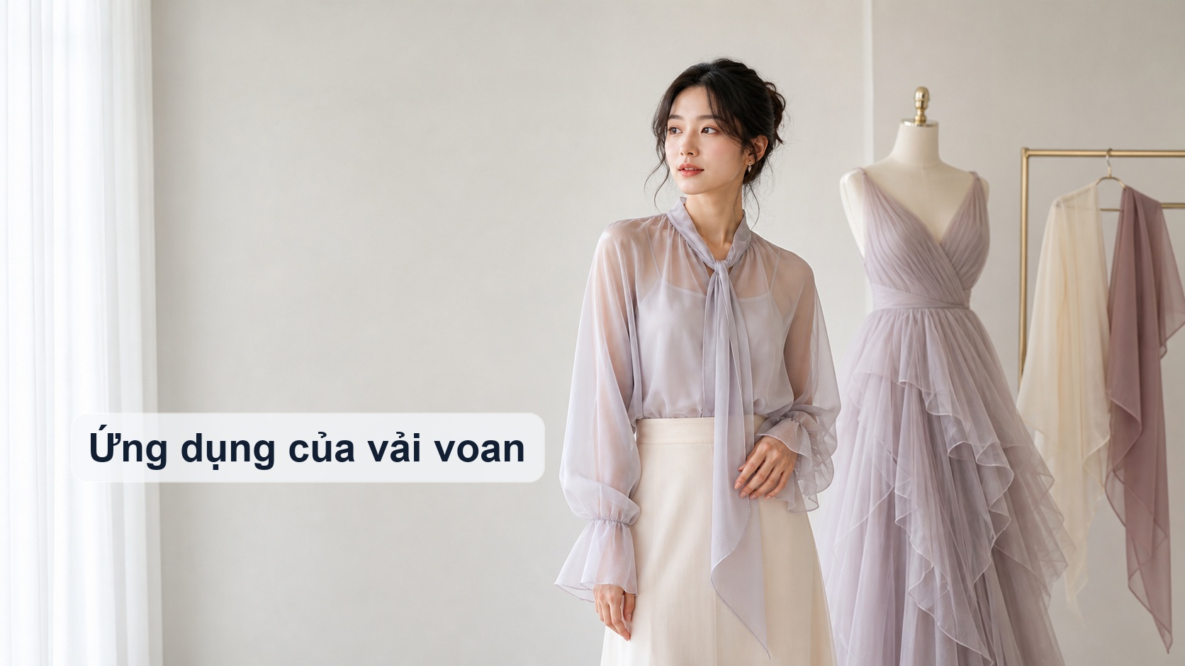 Ứng dụng vải voan trong áo kiểu váy đầm và trang phục nữ