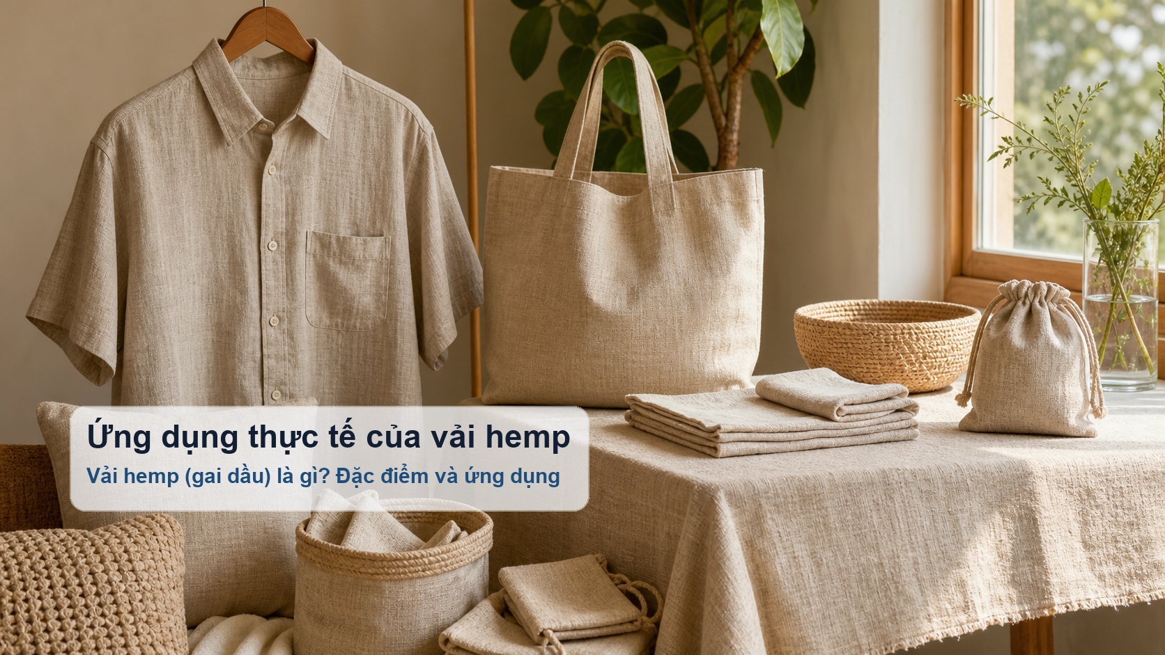 Ứng dụng của vải hemp trong may mặc, phụ kiện và đồ gia dụng