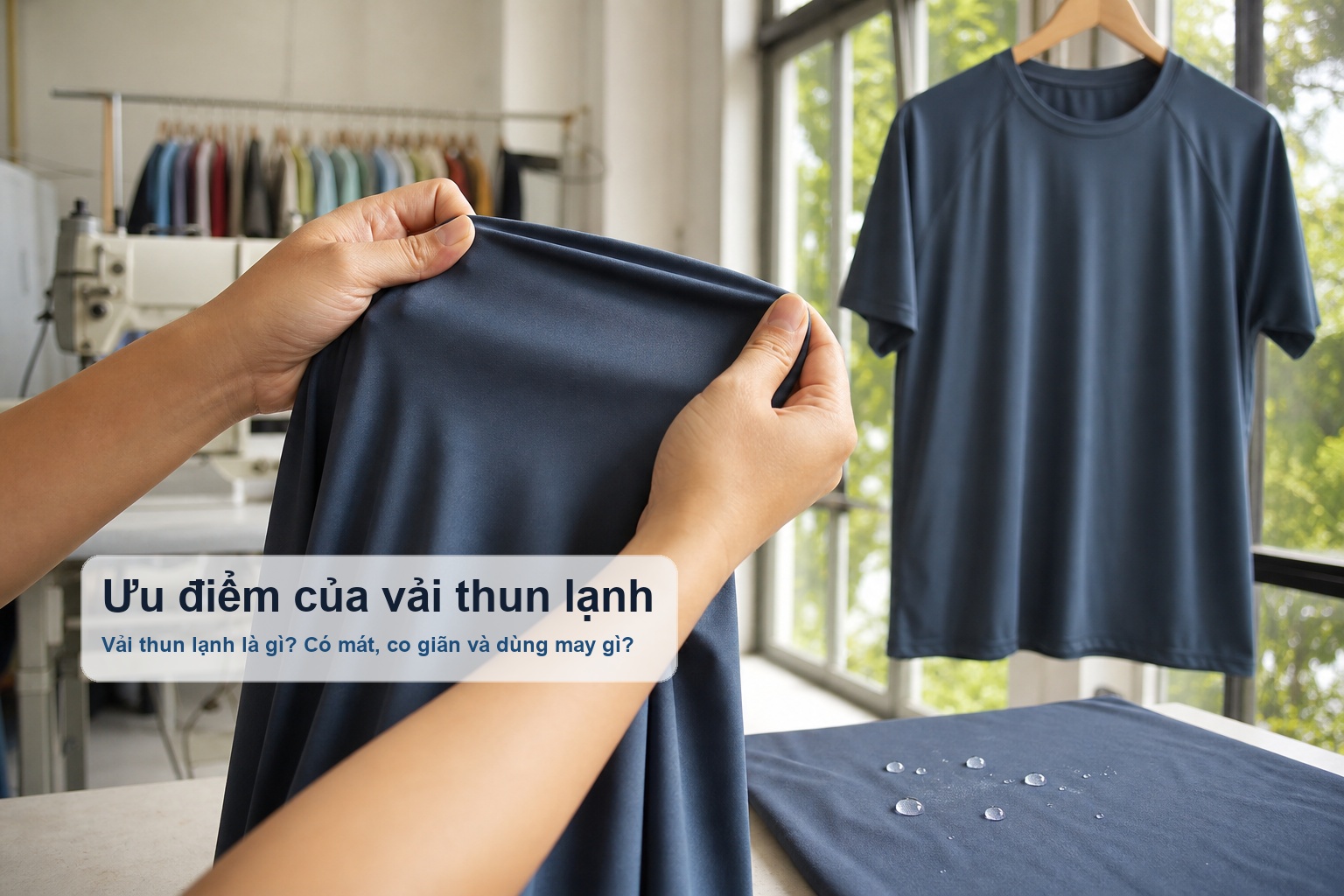 Ưu điểm của vải thun lạnh ở cảm giác mát và khô nhanh