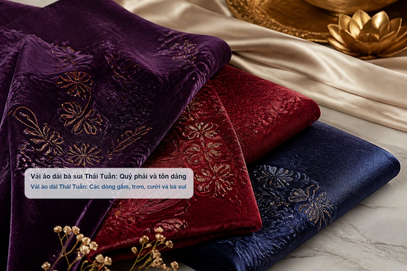 Mẫu vải áo dài bà sui Thái Tuấn sang trọng