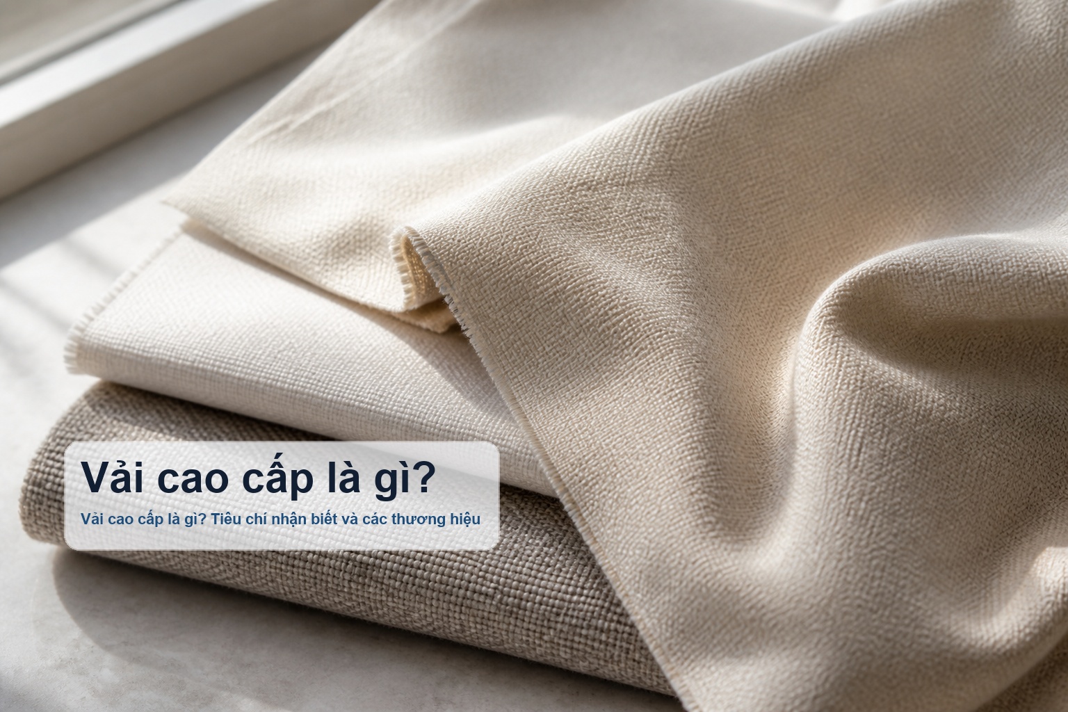 Cận cảnh bề mặt sợi dệt đều của vải cao cấp