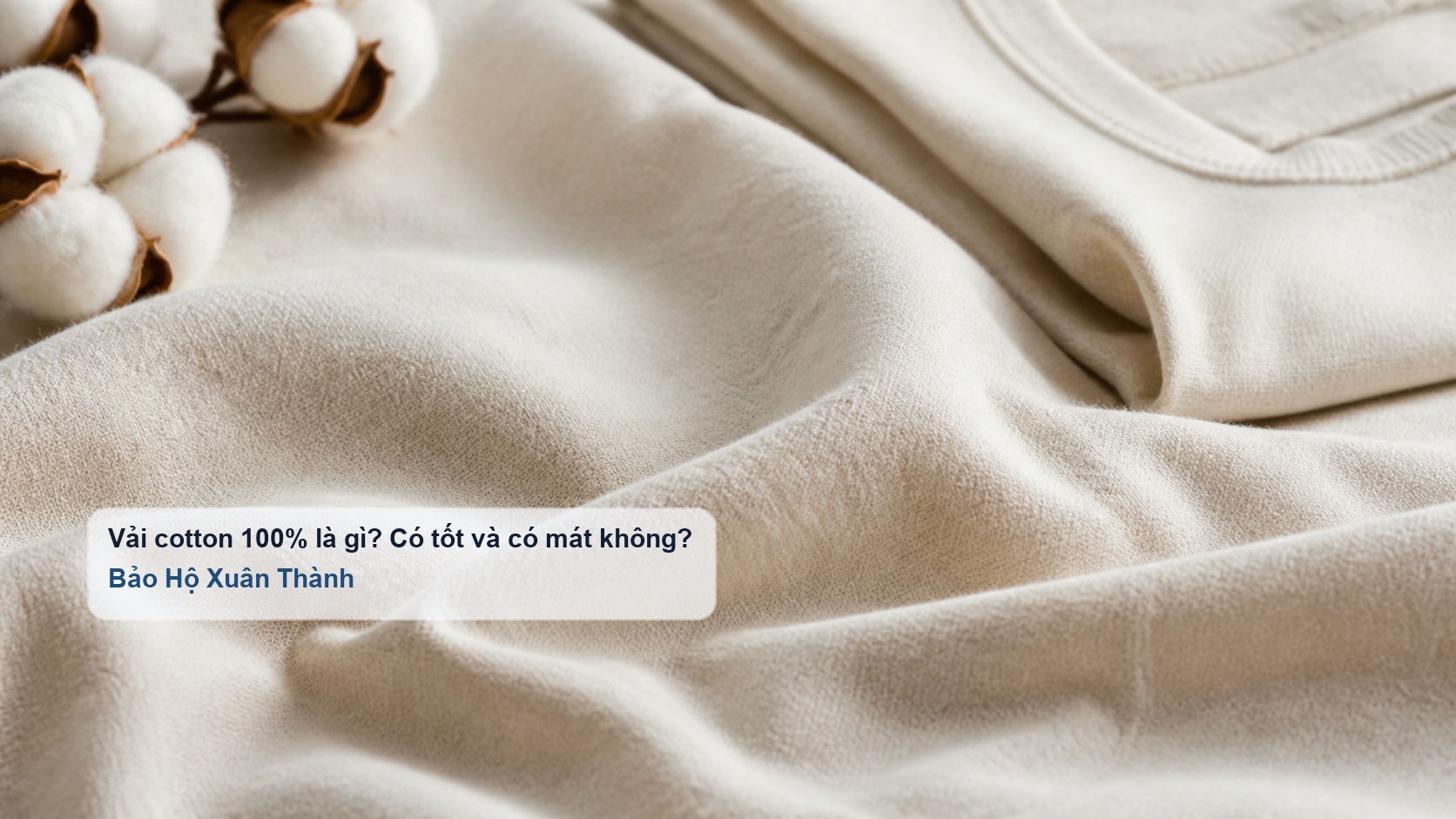 Cận cảnh bề mặt vải cotton 100% tự nhiên mềm mại