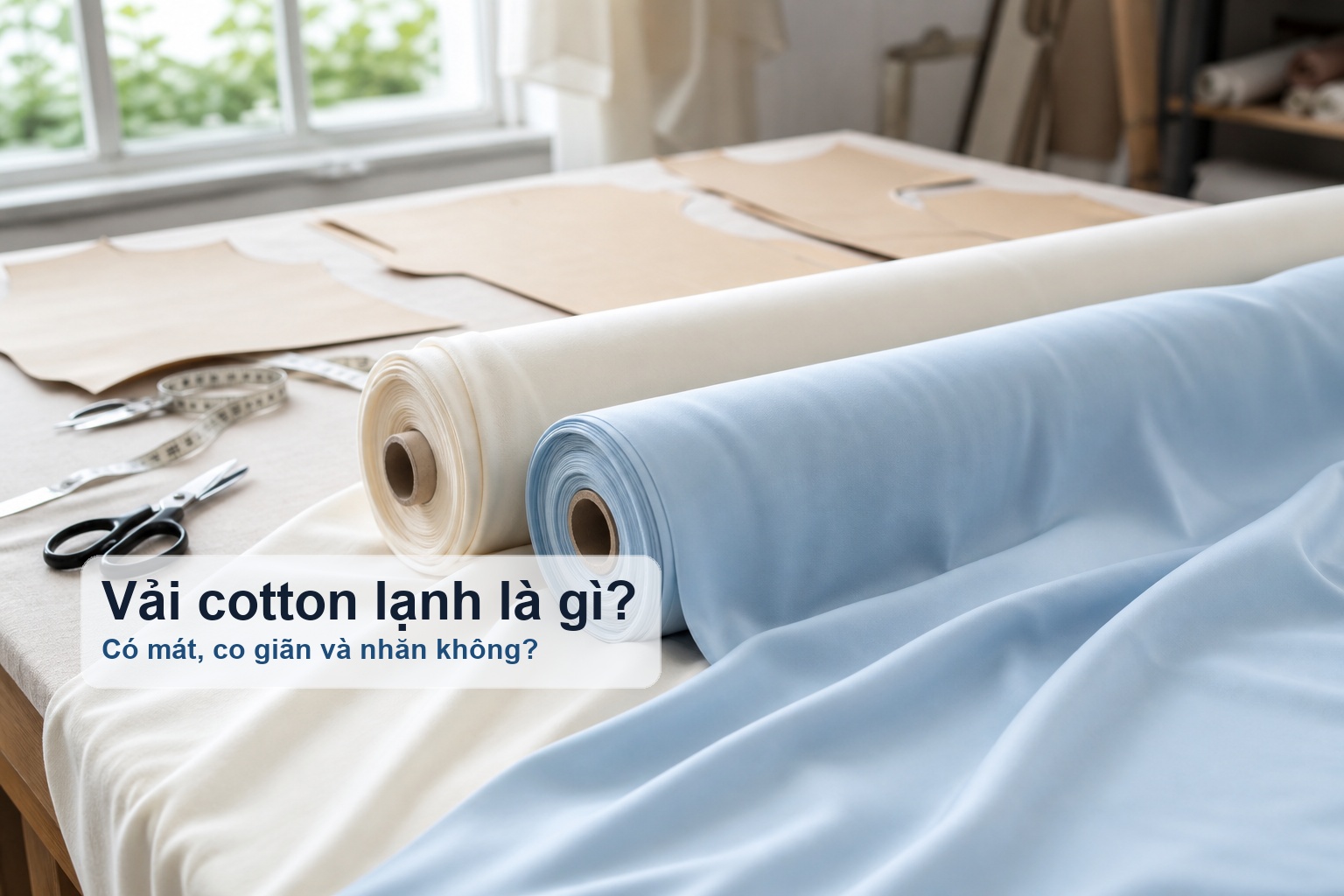 Cuộn vải cotton lạnh mềm mịn với cảm giác mát và nhẹ