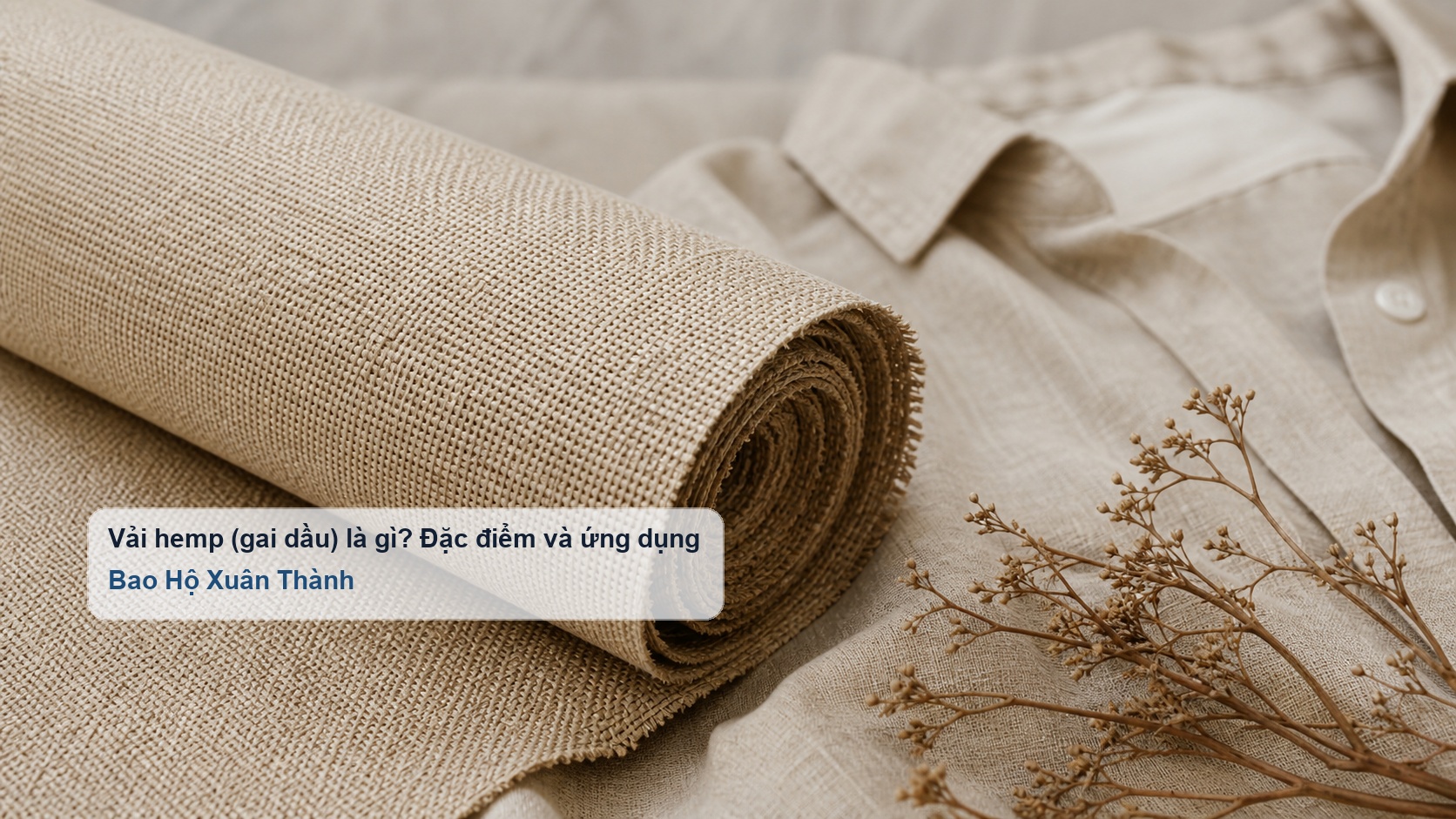 Chất liệu vải hemp từ sợi gai dầu với tông màu tự nhiên