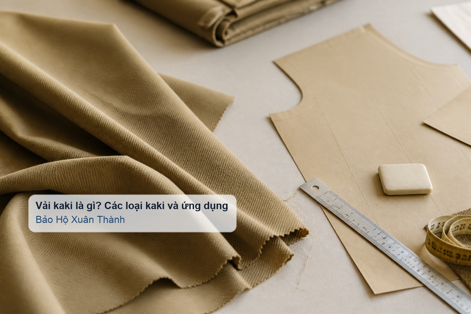 Chất liệu kaki dệt chéo với bề mặt đứng form đặc trưng