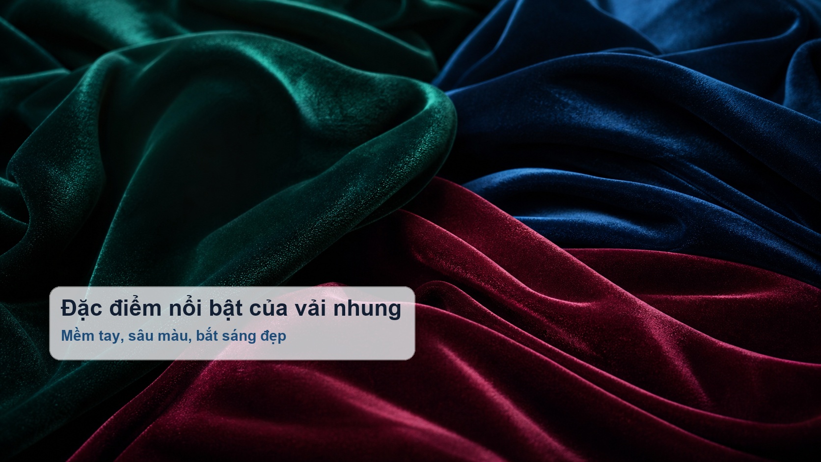 Đặc điểm nổi bật của vải nhung với bề mặt mềm và bắt sáng đẹp