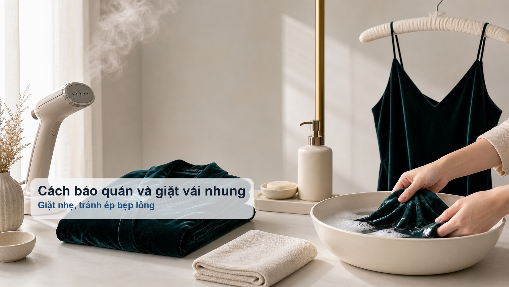 Cách bảo quản và giặt vải nhung nhẹ nhàng đúng cách