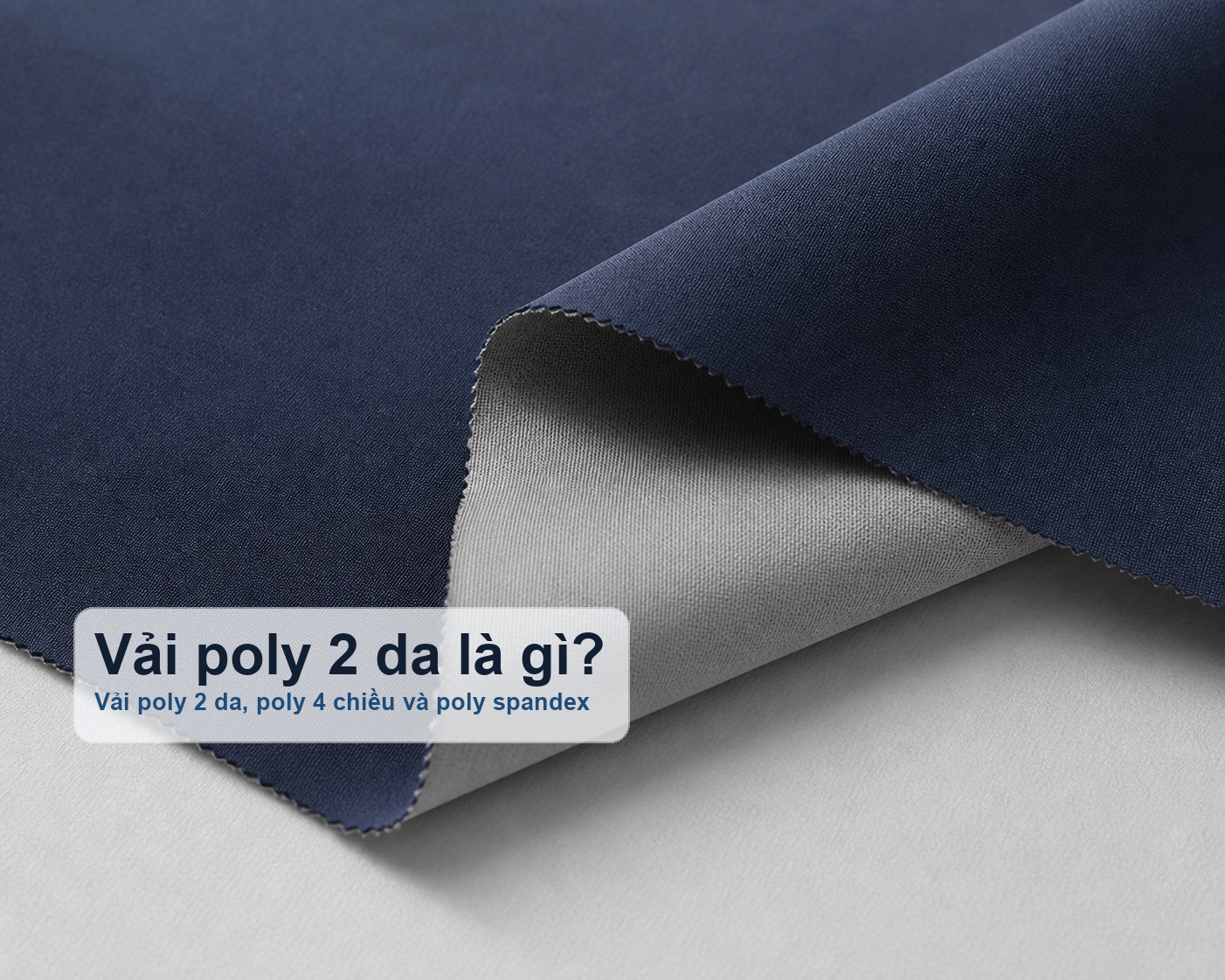 Mặt trước và mặt sau của vải poly 2 da