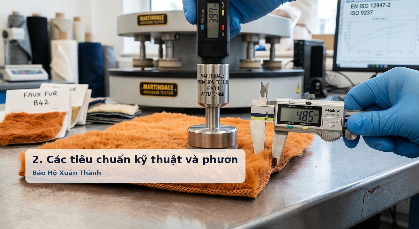 2. Các tiêu chuẩn kỹ thuật và phương pháp đánh giá chất lượng vải lông công nghiệp - Bảo Hộ Xuân Thành