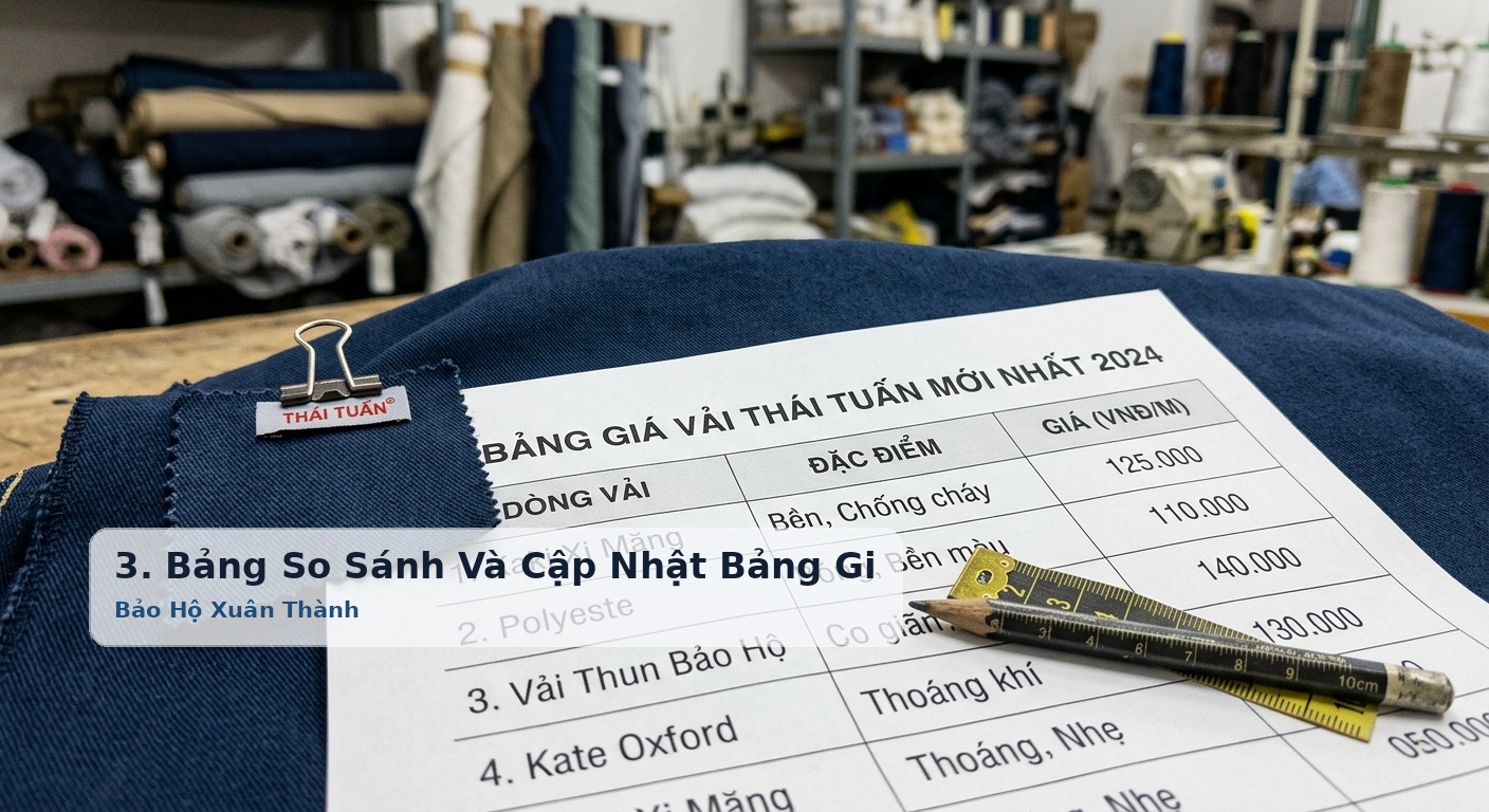 3. Bảng So Sánh Và Cập Nhật Bảng Giá Vải Thái Tuấn Mới Nhất - Bảo Hộ Xuân Thành