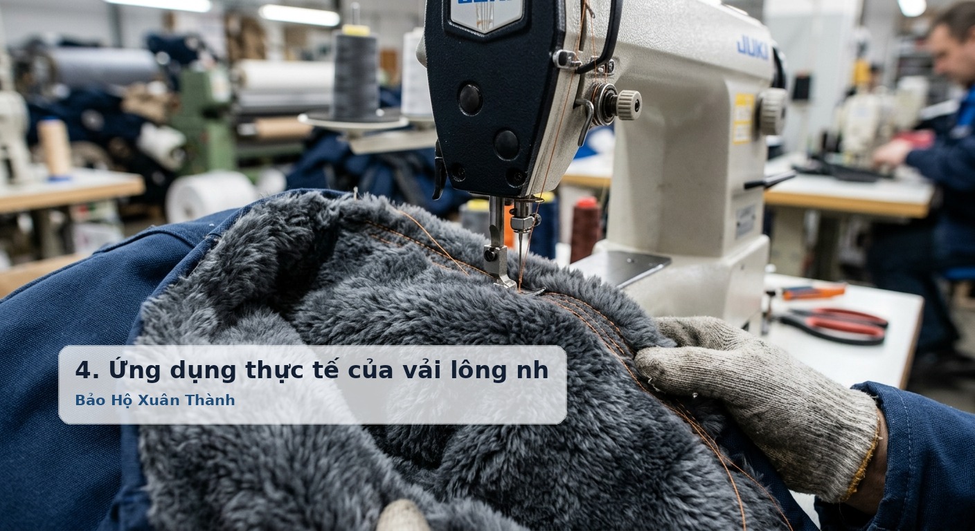 4. Ứng dụng thực tế của vải lông nhân tạo trong sản xuất trang thiết bị bảo hộ lao động - Bảo Hộ Xuân Thành
