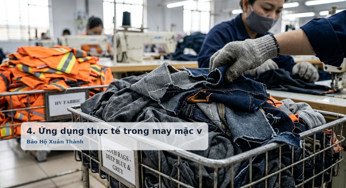 4. Ứng dụng thực tế trong may mặc và vệ sinh bảo hộ lao động - Bảo Hộ Xuân Thành