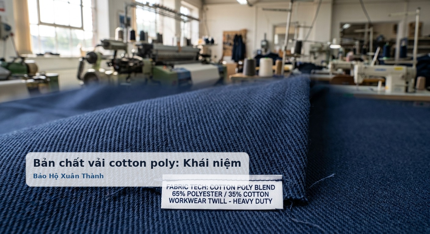 Bản chất vải cotton poly: Khái niệm, cấu trúc sợi và các tỉ lệ pha dệt phổ biến - Bảo Hộ Xuân Thành