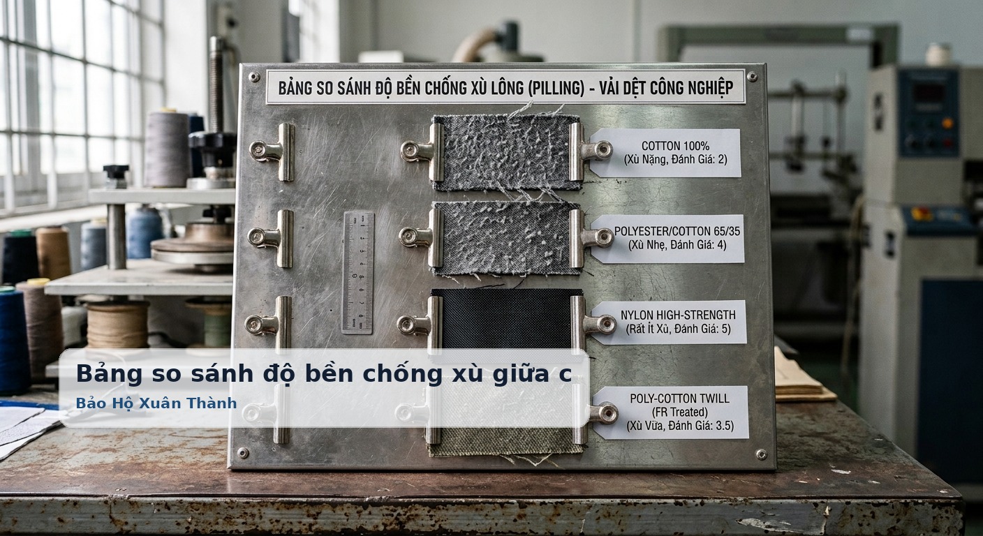 Bảng so sánh độ bền chống xù giữa các chất liệu dệt may công nghiệp phổ biến - Bảo Hộ Xuân Thành