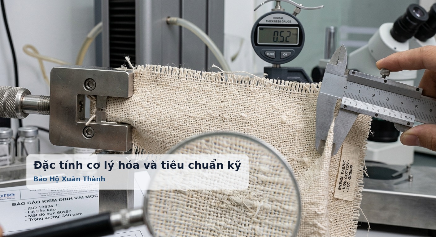 Đặc tính cơ lý hóa và tiêu chuẩn kỹ thuật kiểm định vải mộc - Bảo Hộ Xuân Thành