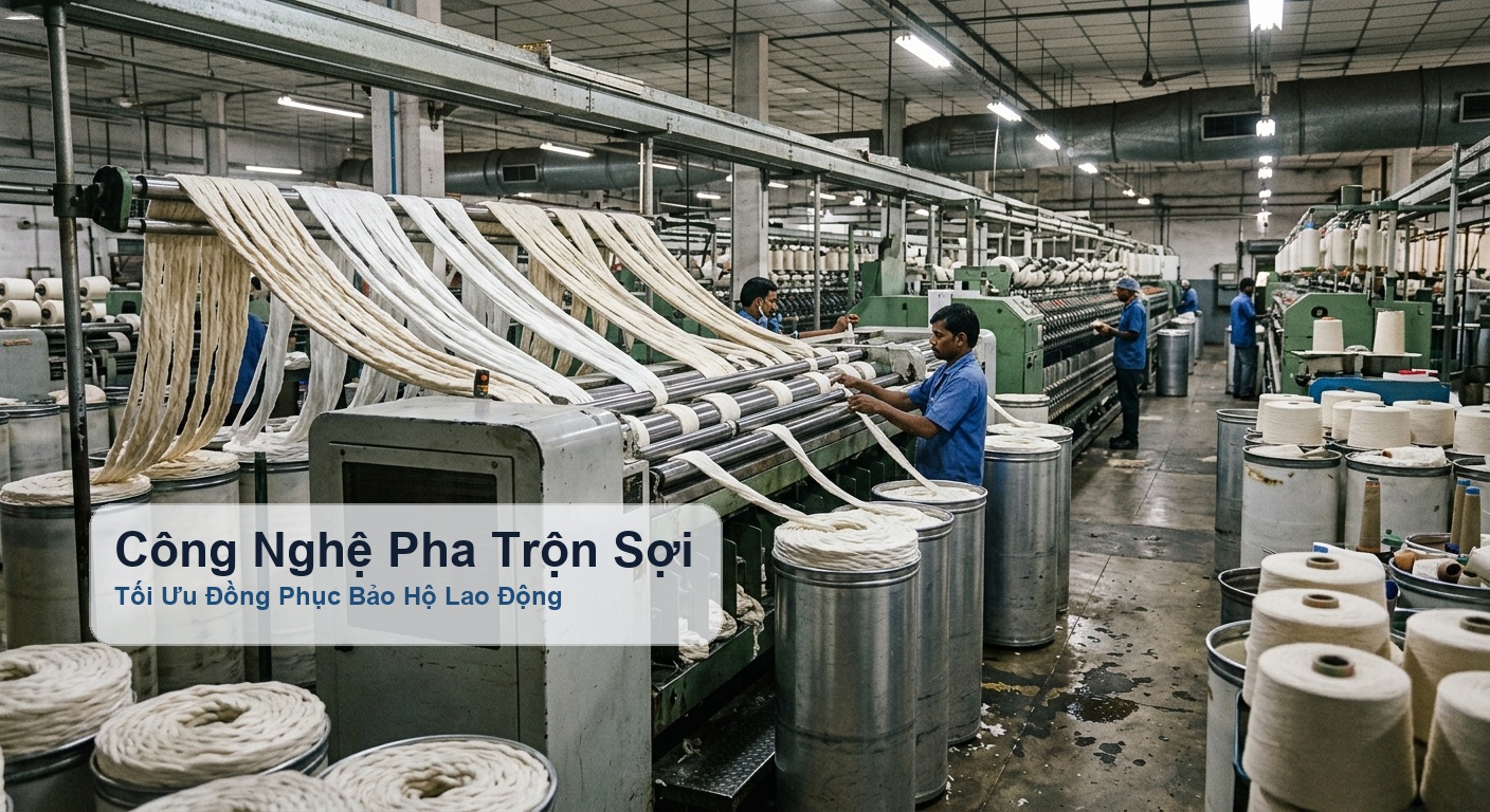 Nghệ thuật pha trộn sợi tự nhiên và tổng hợp trong may bảo hộ lao động - Bảo Hộ Xuân Thành