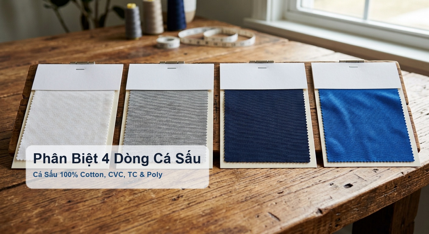 Phân biệt 4 loại vải thun cá sấu cotton CVC TC và poly - Bảo Hộ Xuân Thành