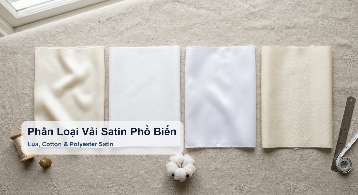 Các loại vải satin phổ biến lụa satin, cotton satin và polyester satin - Bảo Hộ Xuân Thành