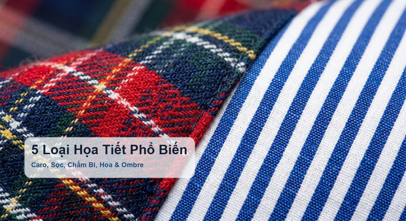 Chi tiết các loại vải họa tiết caro sọc chấm bi hoa ombre - Bảo Hộ Xuân Thành