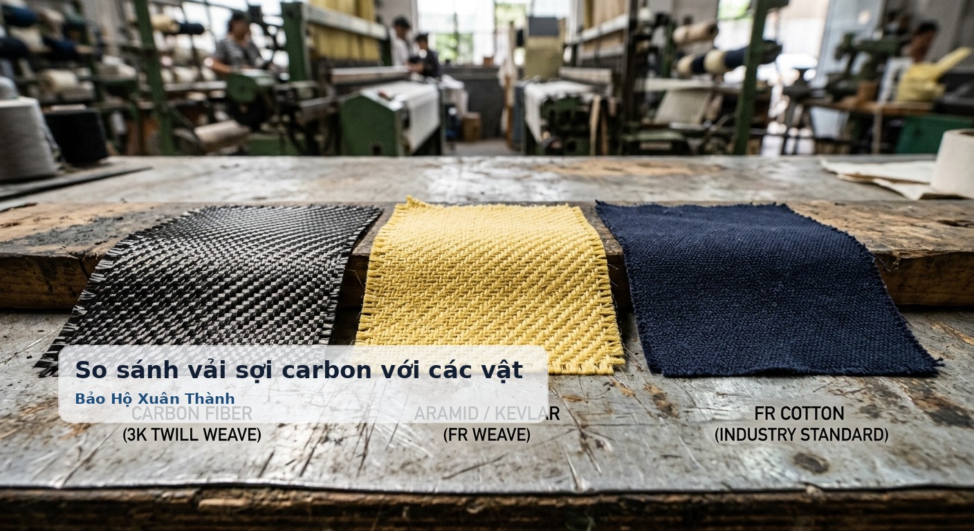So sánh vải sợi carbon với các vật liệu vải bảo hộ công nghiệp phổ biến - Bảo Hộ Xuân Thành