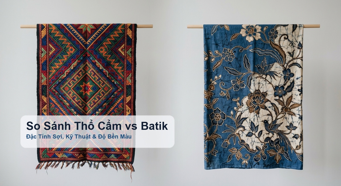 So sánh hoa văn và kỹ thuật chế tác giữa vải thổ cẩm và batik - Bảo Hộ Xuân Thành