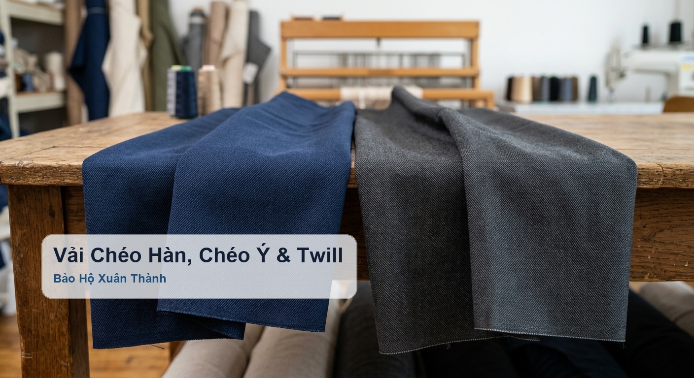 So sánh vải chéo Hàn chéo Ý và kỹ thuật dệt twill may đồng phục - Bảo Hộ Xuân Thành