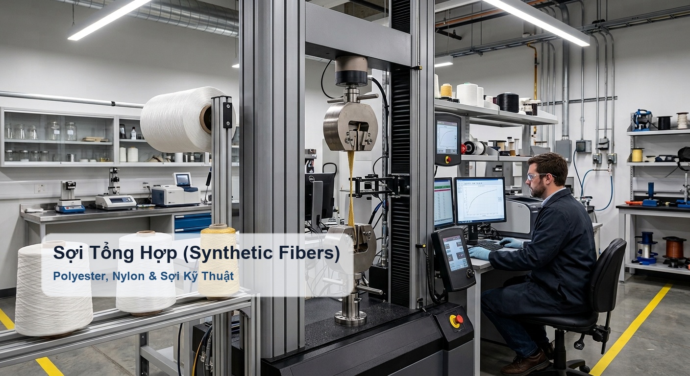 Sợi tổng hợp polyester nylon độ bền kéo đứt cao trong may bảo hộ - Bảo Hộ Xuân Thành