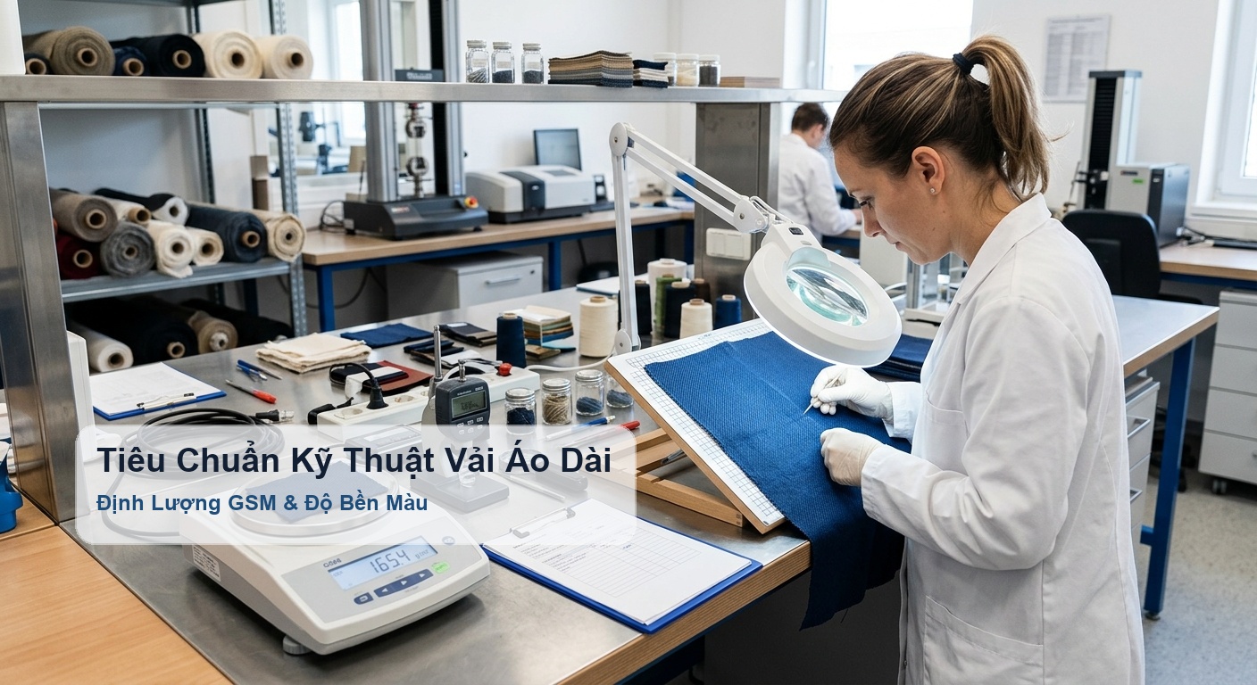 Tiêu chuẩn kỹ thuật định lượng GSM, độ bền màu và độ co rút của vải áo dài - Bảo Hộ Xuân Thành