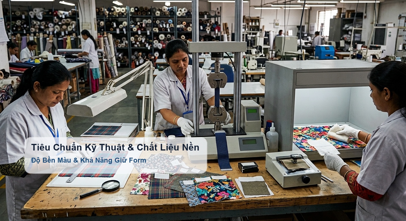 Tiêu chuẩn kỹ thuật và kiểm định chất liệu nền vải họa tiết - Bảo Hộ Xuân Thành