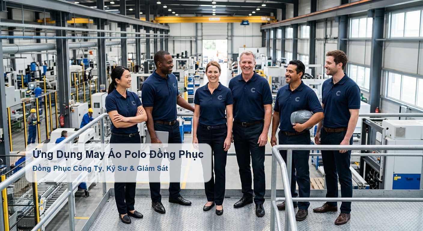 Ứng dụng vải thun cá sấu may áo polo đồng phục công ty giám sát kỹ sư - Bảo Hộ Xuân Thành