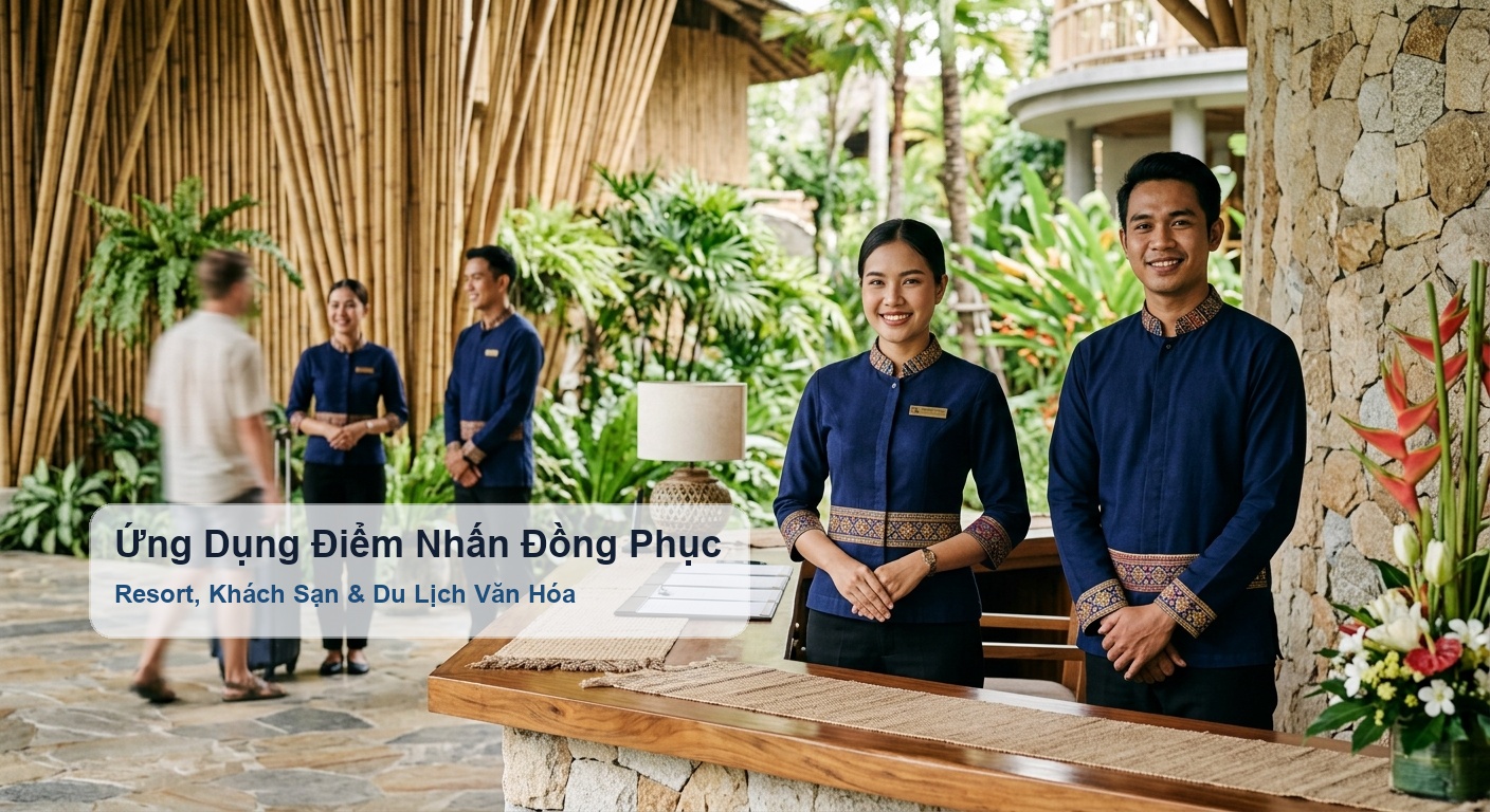 Ứng dụng họa tiết thổ cẩm batik phối trên đồng phục resort khách sạn du lịch - Bảo Hộ Xuân Thành