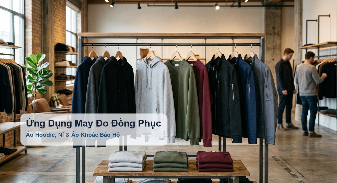 Ứng dụng vải da cá và chân cua may áo hoodie đồng phục áo khoác bảo hộ - Bảo Hộ Xuân Thành