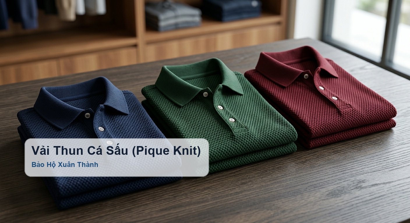 Vải thun cá sấu pique may áo polo đồng phục công ty bảo hộ lao động - Bảo Hộ Xuân Thành