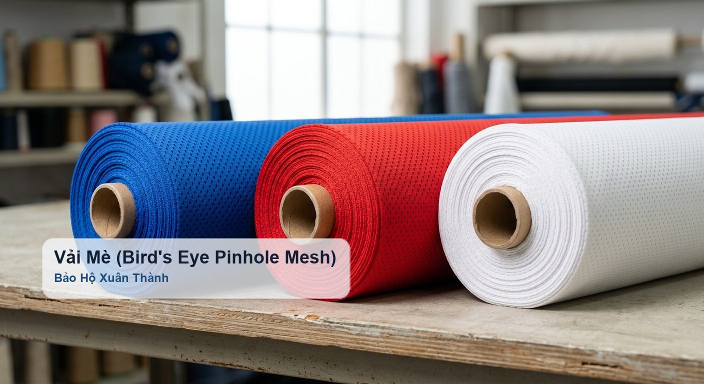 Vải thun mè hạt mè thoáng khí may áo thể thao và đồng phục công nhân - Bảo Hộ Xuân Thành
