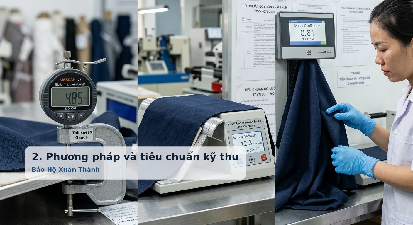 2. Phương pháp và tiêu chuẩn kỹ thuật đo lường 3 chỉ số vải - Bảo Hộ Xuân Thành