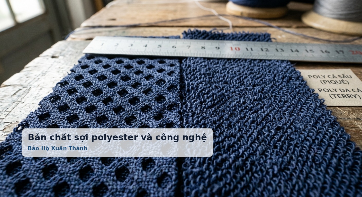 Bản chất sợi polyester và công nghệ dệt tạo nên vải poly cá sấu, poly da cá - Bảo Hộ Xuân Thành