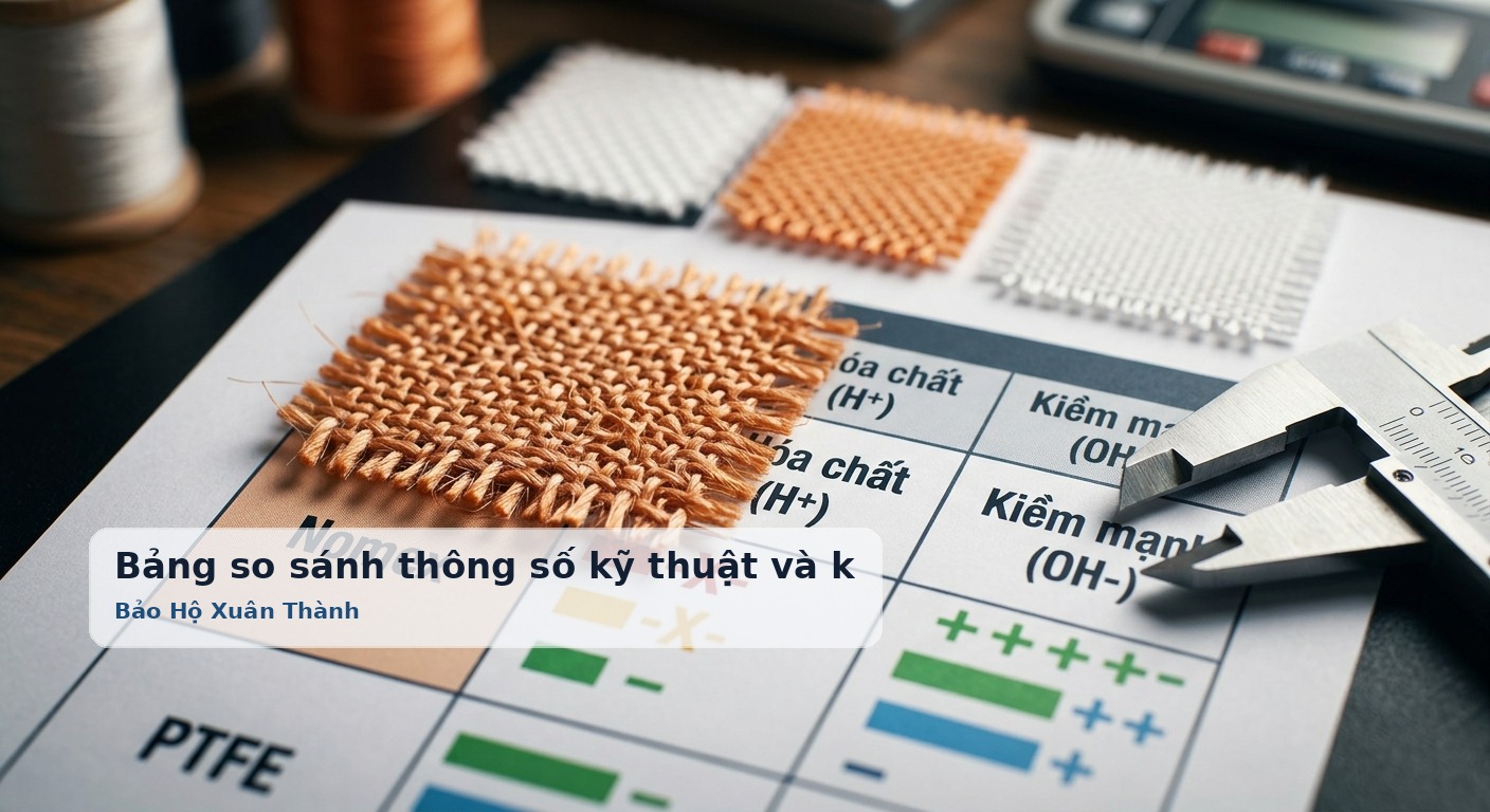 Bảng so sánh thông số kỹ thuật và khả năng kháng hóa chất của vải lọc - Bảo Hộ Xuân Thành