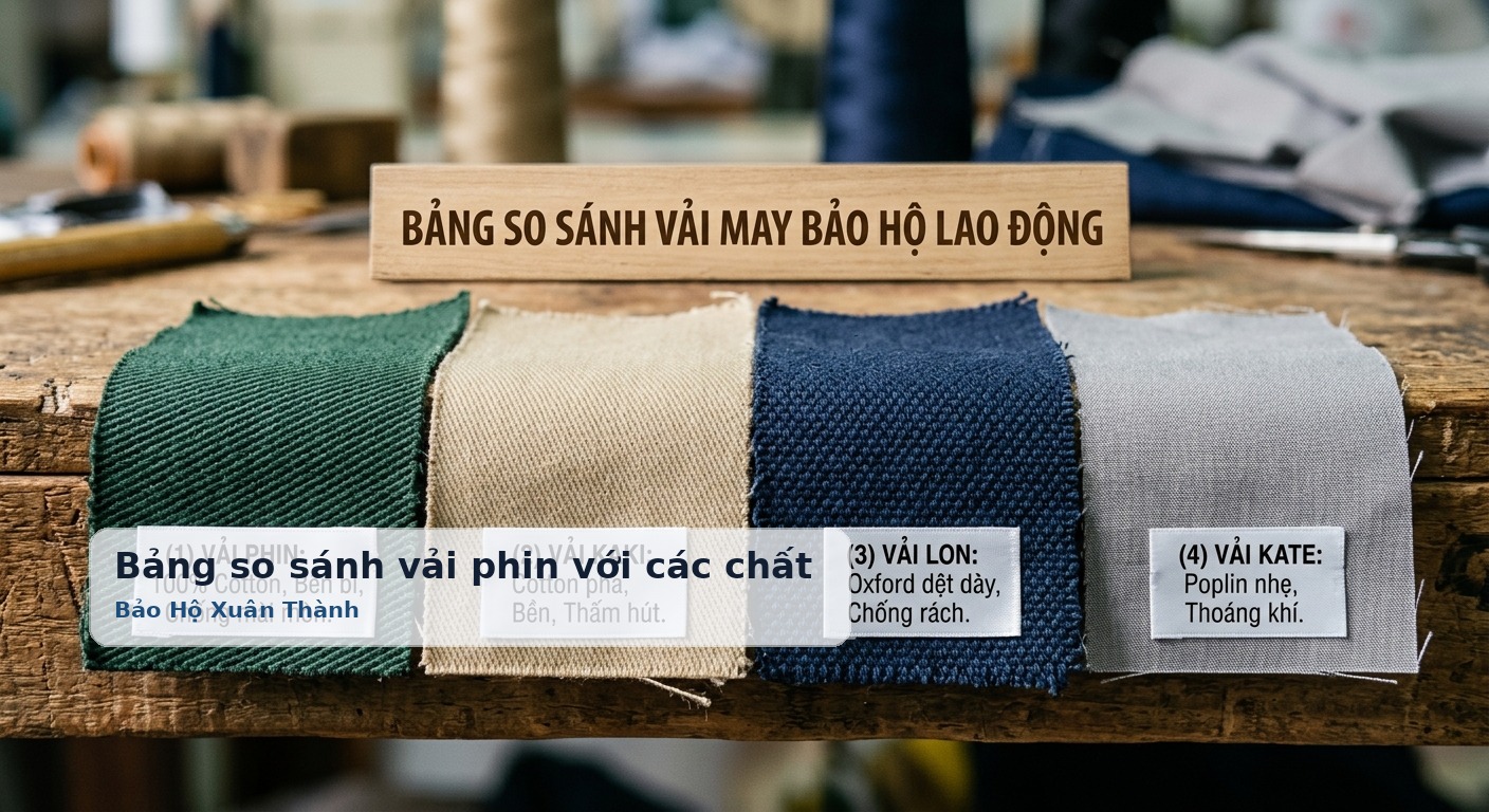 Bảng so sánh vải phin với các chất liệu vải may bảo hộ thông dụng - Bảo Hộ Xuân Thành