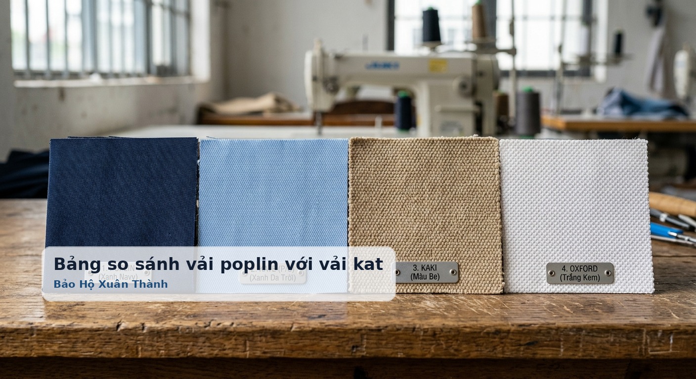 Bảng so sánh vải poplin với vải kate, kaki và oxford - Bảo Hộ Xuân Thành