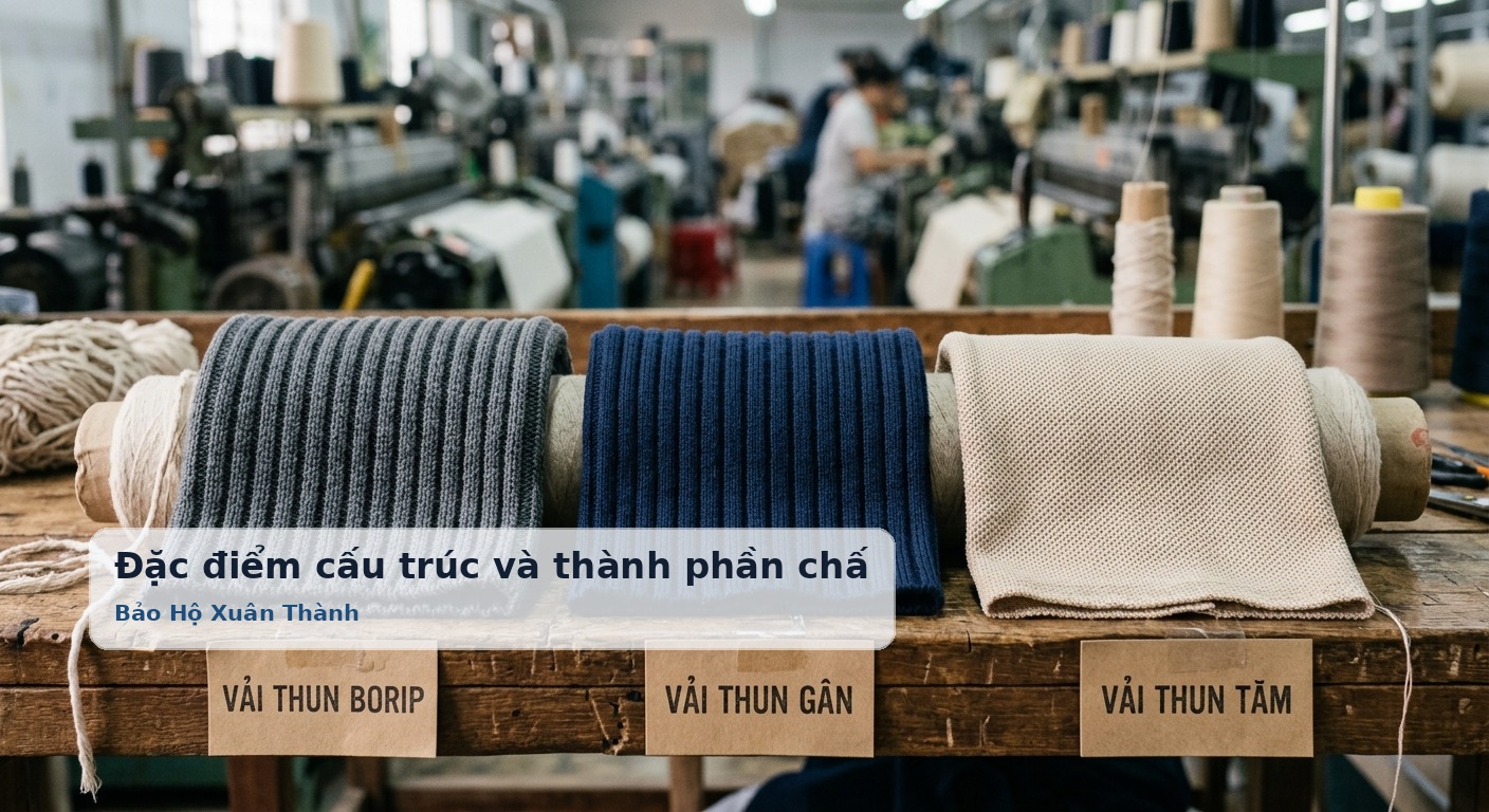 Đặc điểm cấu trúc và thành phần chất liệu của vải thun borip, gân và tăm - Bảo Hộ Xuân Thành