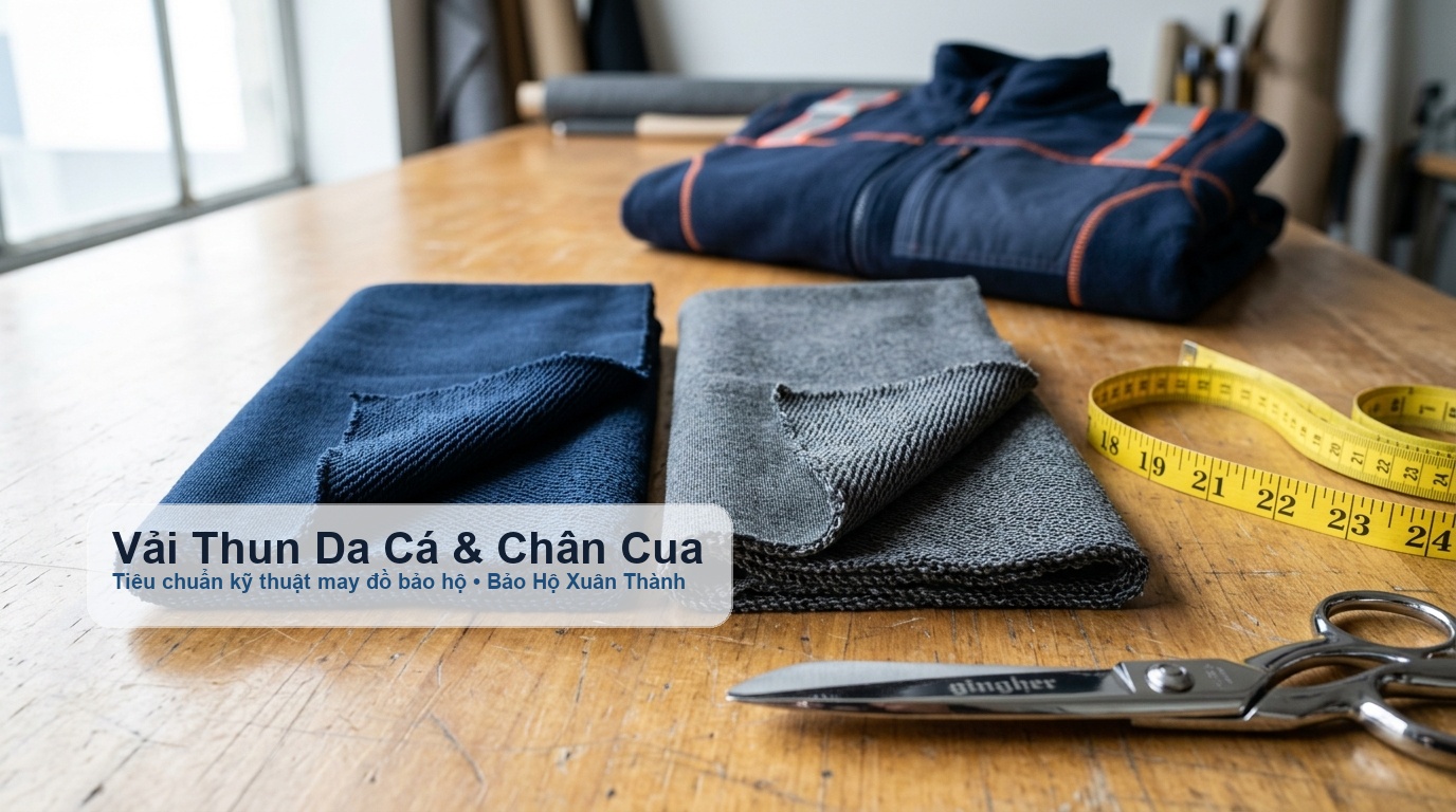 Vải thun da cá và vải chân cua tiêu chuẩn kỹ thuật may đồ bảo hộ - Bảo Hộ Xuân Thành